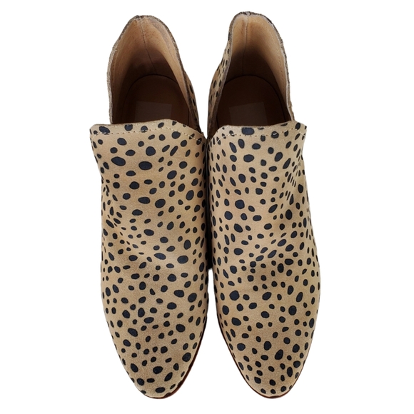 New dolce vita kasper suede leopard print slip on block heel western ankle boots - Picture 11 of 15